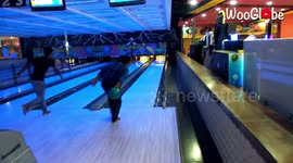 Guy Trying Bowling For The First Time