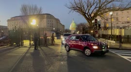 Members of Congress being driven out of the compound set up for Biden’s Inauguration