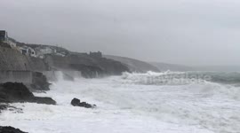 Strong winds and waves batter Cornwall coast as Storm Christoph hits the UK