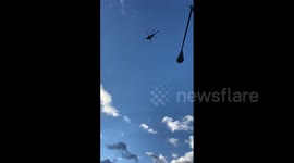 Marine One lifts off carrying President Donald Trump and first lady Melania Trump as they depart from the White House