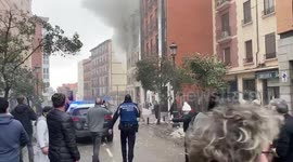 Madrid residents film as smoke rises from building destroyed by deadly explosion
