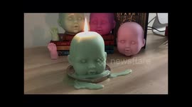 Baby doll candle melting