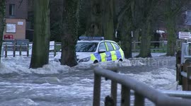 Police car abandoned after Derbyshire police officers rescued from floodwater