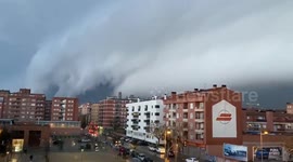 Spain: Apocalyptic Arcus Cloud Looms Over Lleida During Storm 2