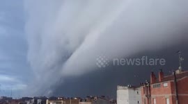 Spain: Apocalyptic Arcus Cloud Looms Over Lleida During Storm 5