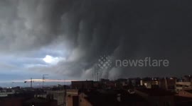 Spain: Apocalyptic Arcus Cloud Looms Over Lleida During Storm 6