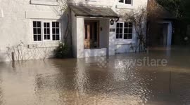 Shrewsbury resident shows flooding from Storm Cristoph in UK