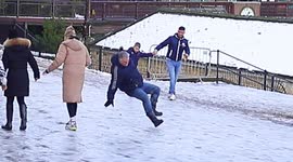 Man slips and falls on ice at a Yorkshire beauty spot
