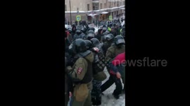 Russia protests: Activists get dragged along ground in Kazan as US State Department calls for Navalny's release