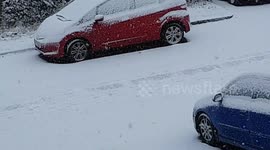 Snowing on hills