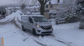 Motorists slip and slide in Gloucestershire as heavy snow blankets UK