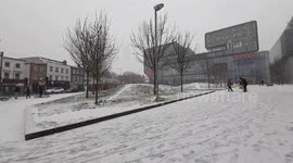 Snow creates a winter wonderland in Greenwich, London