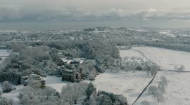Malahide Castle in the snow.
