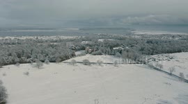 Drone footage shows beauty of Irish landscape blanketed in snow.