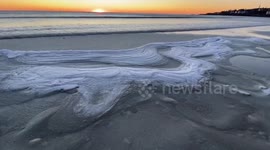 US: Icy Waves Create Mysterious Sand Formation In Maine