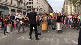 Climate Protests Drumming in Marble Arch, London 2019