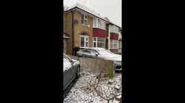 Snowball fight with neighbours during lockdown
