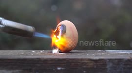 Butane torch takes on eggs, deodorant, soda and more in fascinating experiment