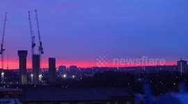 Stunning sunrise over Leeds City Centre