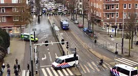 Dutch police fire water cannon at anti-lockdown protesters in Amsterdam
