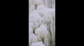 This 10m high ice sculpture in Latvia looks like something out of 'Lord of the Rings'