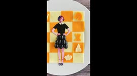 Golden Globe winner and 'The Queen's Gambit' star Anya Taylor-Joy reimagined through food art