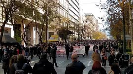 University students protest changing Greece's education system in Athens