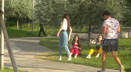 Stepping over nothing prank
