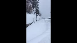 French Alpes after snow storm.