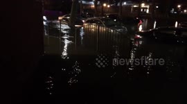 Cars underwater on Long Island road thanks to burst water pipe
