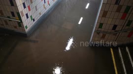 Flooding In Subway Caused By heay Rain