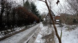 Man experiencing Cabin Fever in lockdown  goes Paddle boarding in his village stream