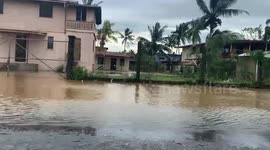 Flood waters rise after Cyclone Ana passed over Fiji today
