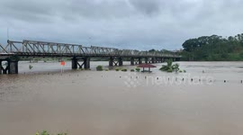Rewa river in Fiji bursts its bank after Cyclone Ana