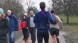 Sunday walkers pay little attention to social distancing in London's packed parks