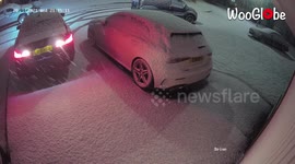 Icy Driveway Made Car Park Impossible In Manchester, UK