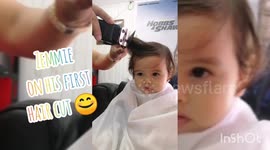 1 year old baby got his first hair cut