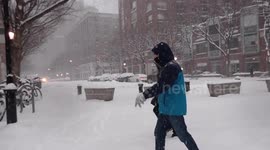 New Yorkers battle wind-driven snow as winter storm batters northeast US