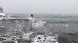 US: Powerful Winter Storm Orlena Causes Coastal Flooding In Connecticut