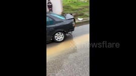 Turkey: Vehicles Swept Away By Flooding In Izmir
