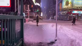 Scene from New York City during February 2021 Snow storm