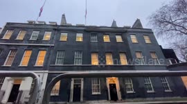 Flags at half mast at 10 Downing Street in tribute to Captain Sir Tom Moore