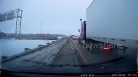 Watch this careless truck driver run car off highway in Kansas