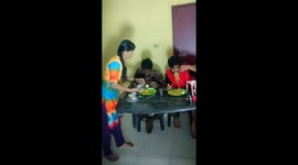 Hungry Boy can't wait for a min