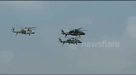 Aircraft fill the skies as international aviation exhibition commences in southern India