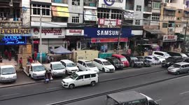 Myanmar residents clap and honk car horns in protests against military coup