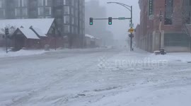 Slow Travel during blizzard conditions in downtown Iowa City. 2/4/2021