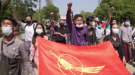 Myanmar students protest against military coup that toppled leader Aung San Suu Kyi