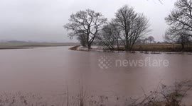 Fields and roads drenched as several flood warnings issued across Scotland