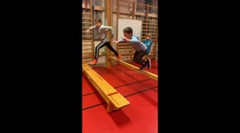Kids loving parkour